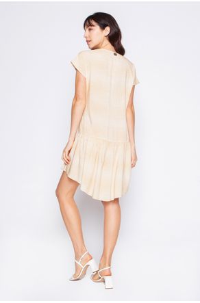 Vestido-Bege-Estampado-Com-Recorte-No-Busto-corpo-costas