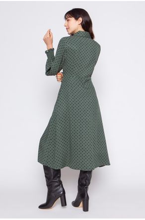 Vestido-Verde-Militar-Poa-Com-Amarracao-No-Decote-corpo-costas