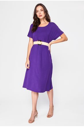 vestido roxo midi