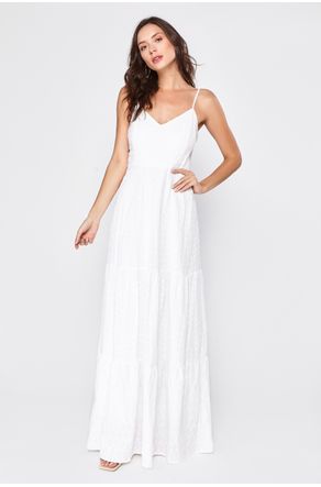 vestido macacao branco