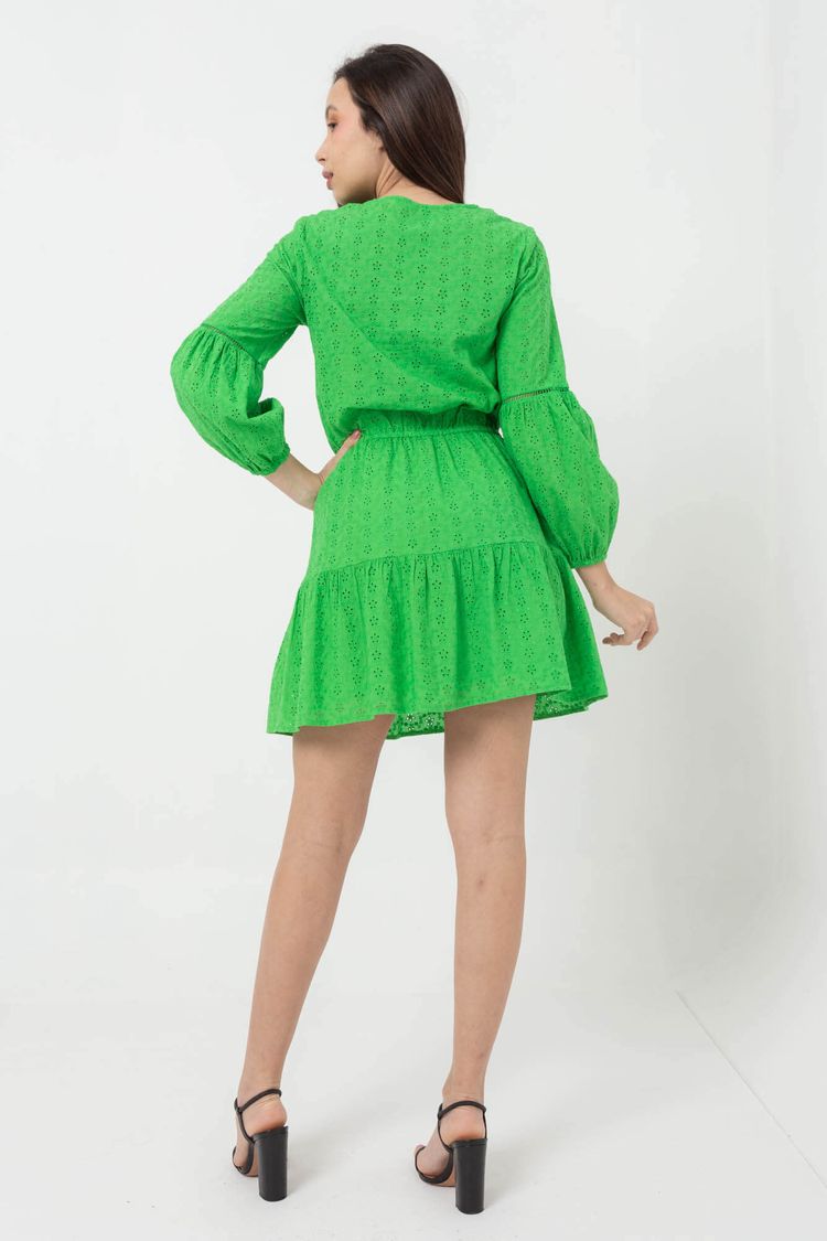 Vestido-De-Laise-Verde-Colorful-corpo-costas